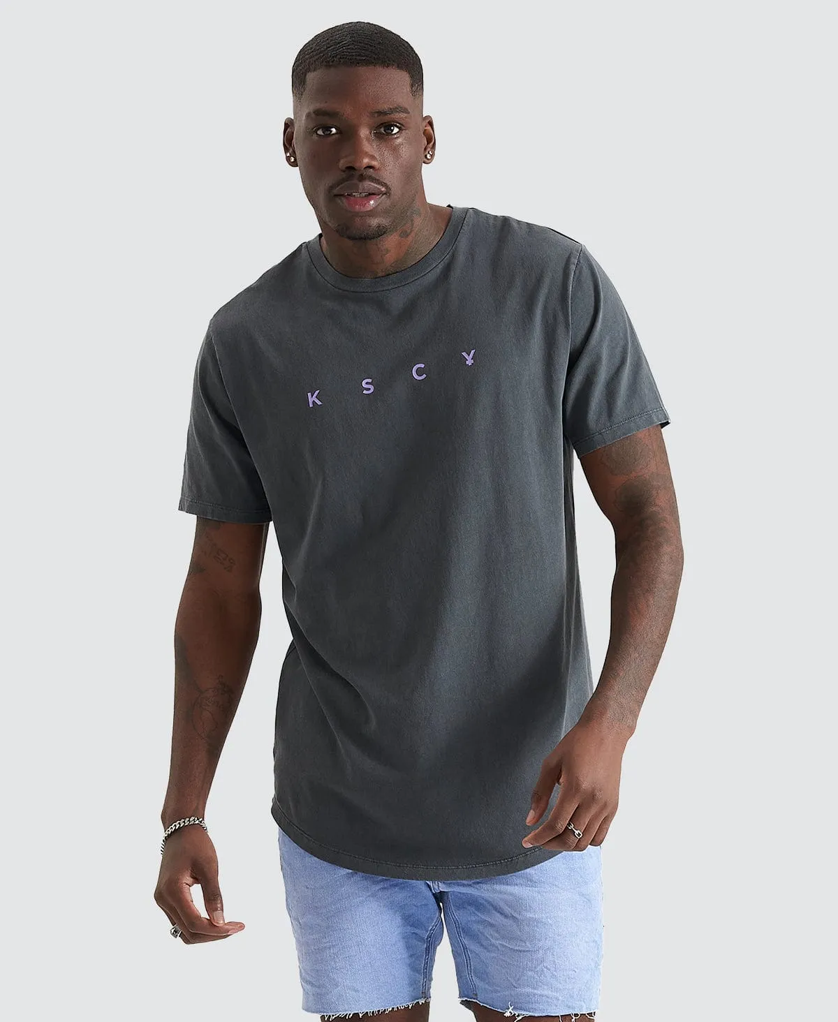 Eros Dual Curved T-ShirtPigment Asphalt Grey sold by Neverland