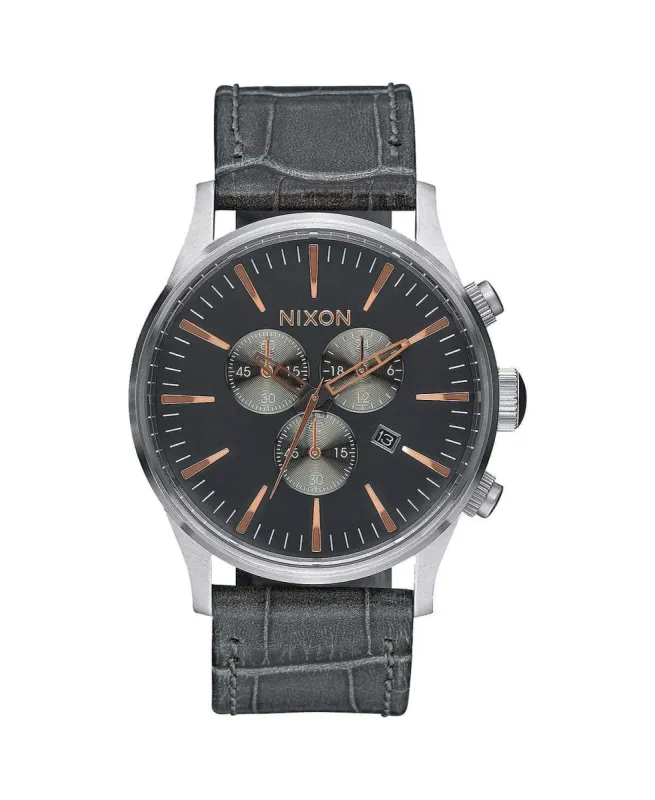 Sentry Chrono Leather Watch Grey/Gator Grey sold by Neverland