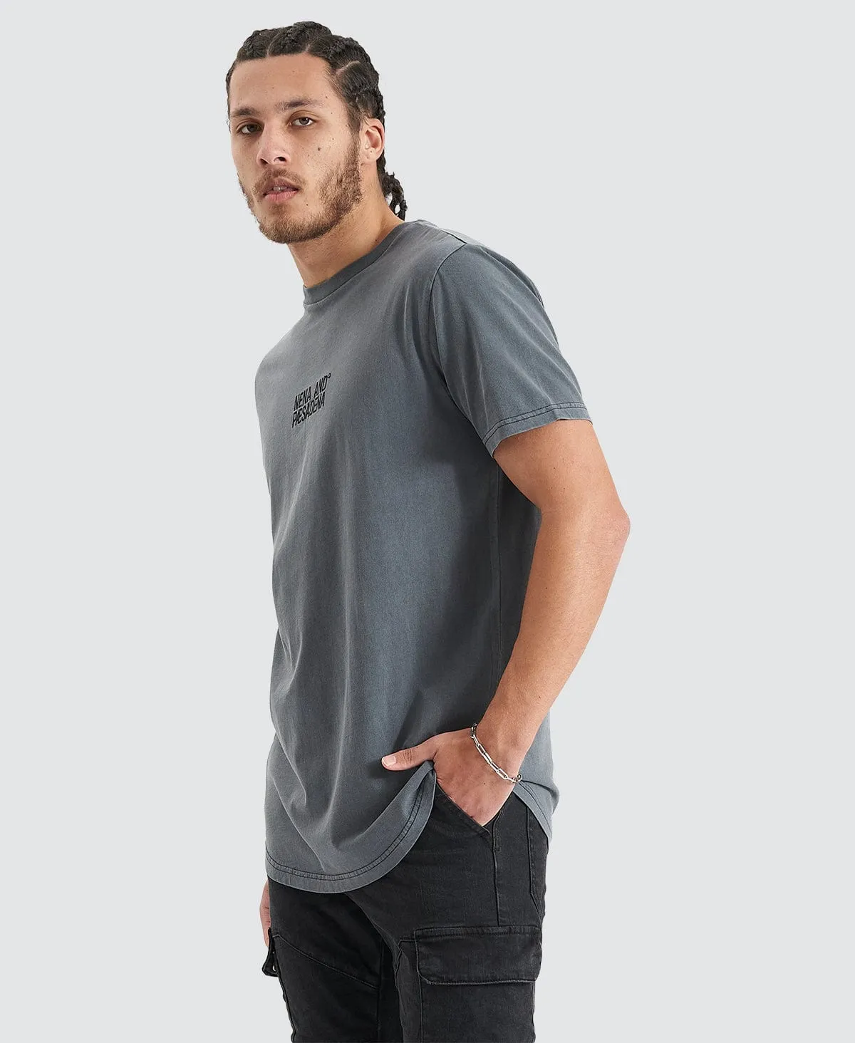 Blockade Dual Curved Tee Pigment Castlerock sold by Neverland product image thumbnail 5