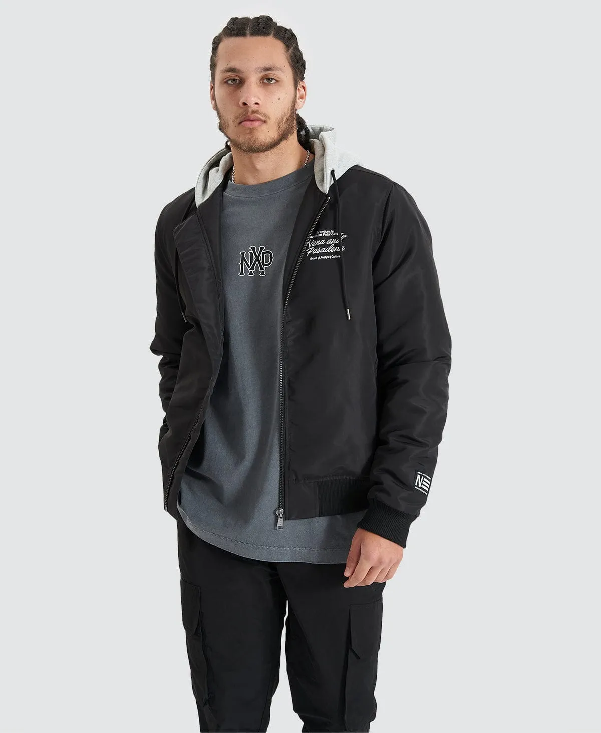 Wingsuit Hooded Bomber Jacket Jet Black sold by Neverland product image thumbnail 2
