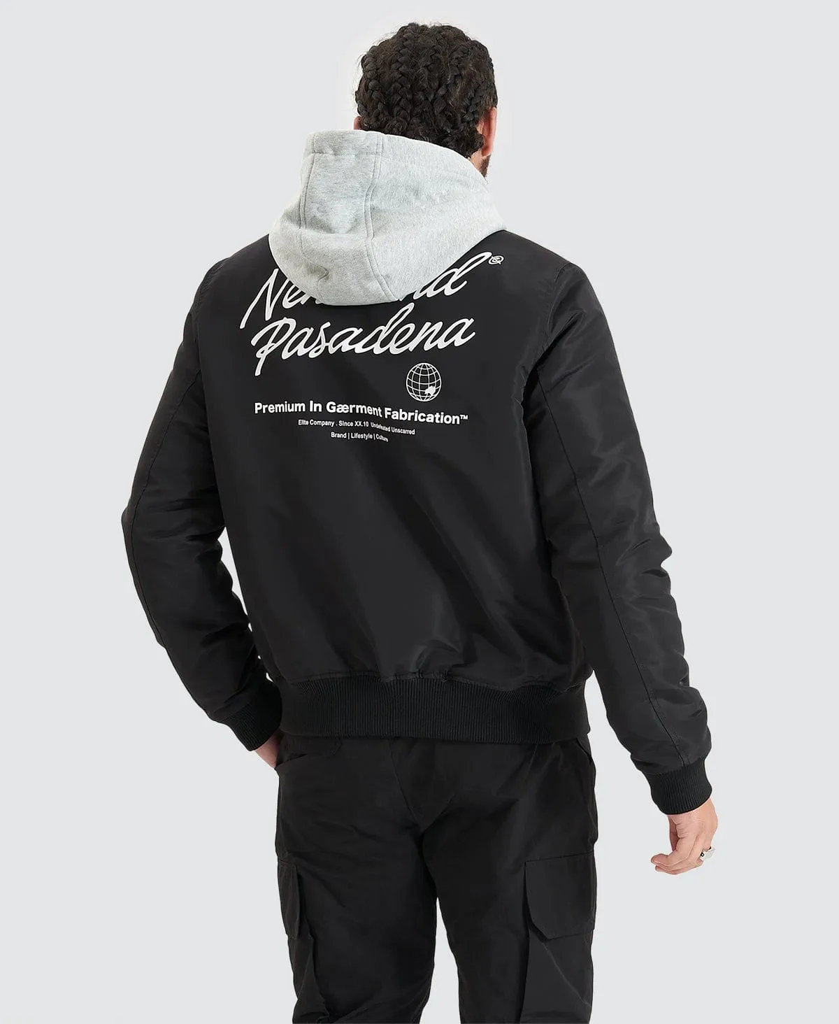 Wingsuit Hooded Bomber Jacket Jet Black sold by Neverland