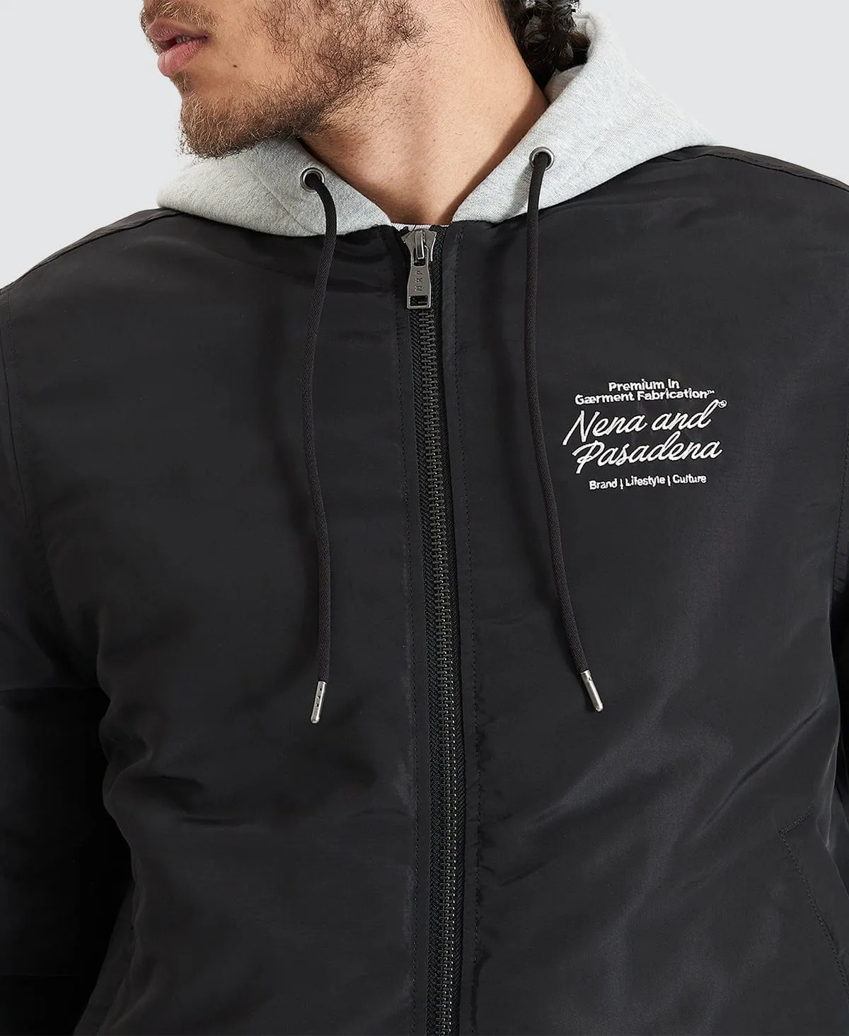 Wingsuit Hooded Bomber Jacket Jet Black sold by Neverland product image thumbnail 4