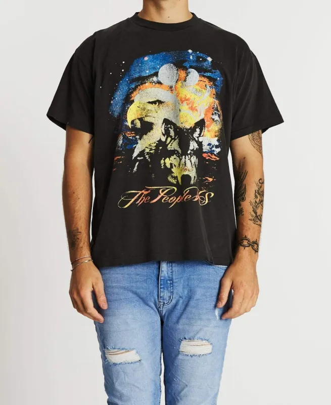 Galactic Eagle Wolf Vintage T-Shirt Vintage Black sold by Neverland