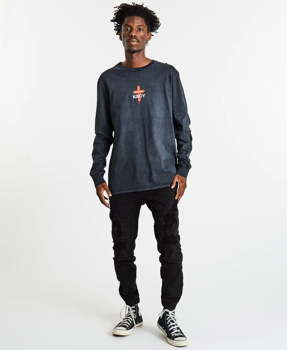 Mystery Standard Long Sleeve T-Shirt Pigment Black sold by Neverland product image thumbnail 3