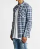 Charge Long Sleeve Shirt Navy Teal Check sold by Neverland