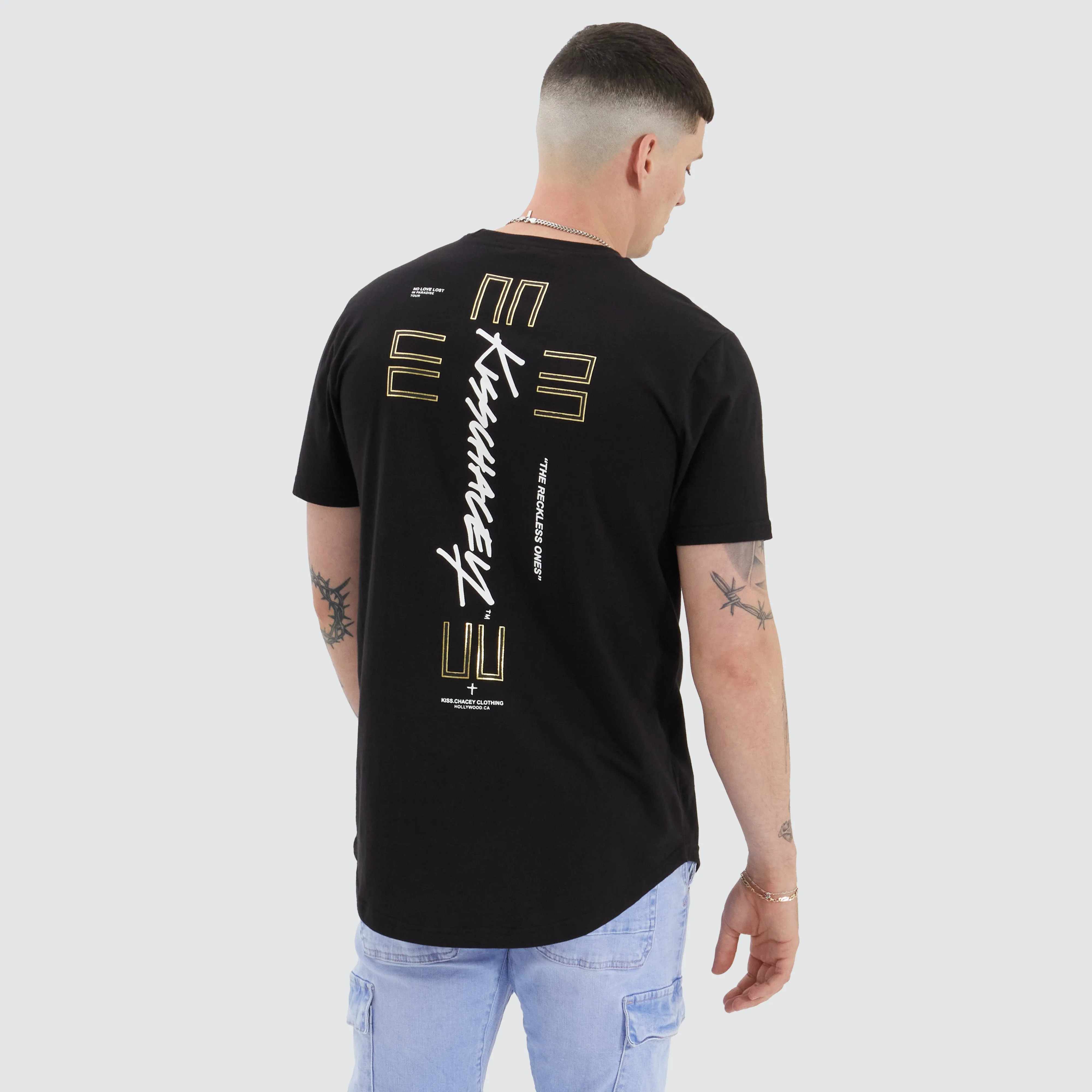 Lent Dual Curved Tee Jet Black sold by Neverland