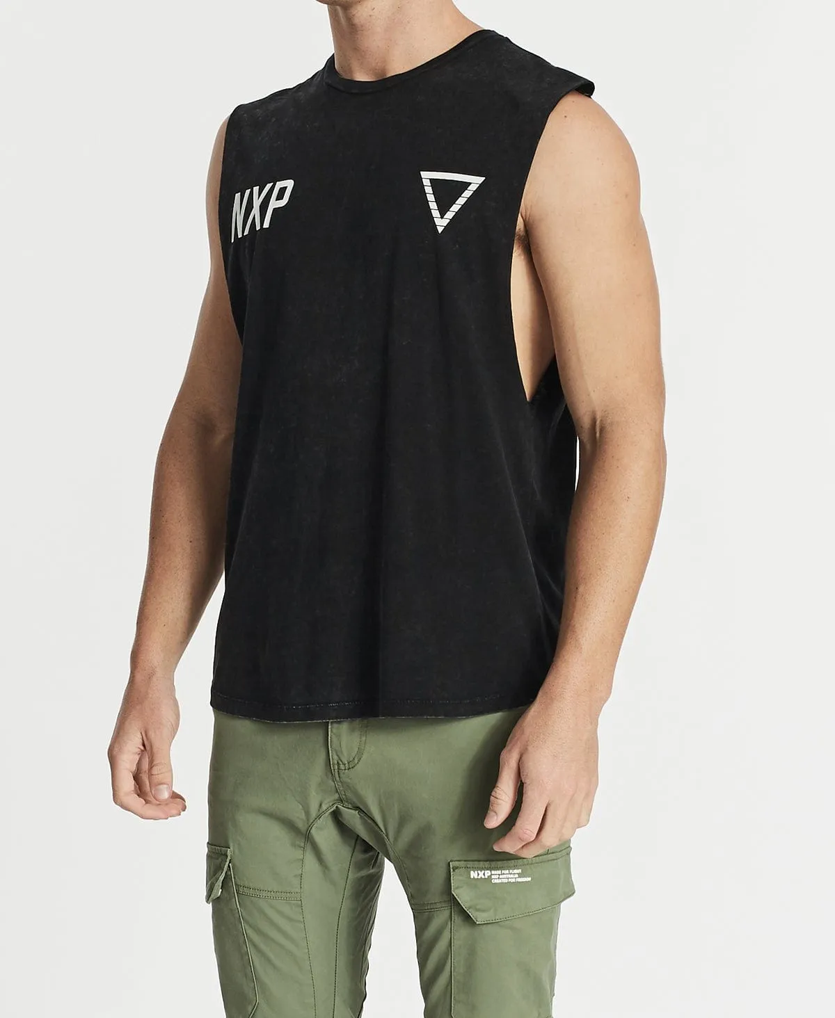 Strangers Scoop Back Muscle Tee Acid Black sold by Neverland product image thumbnail 3