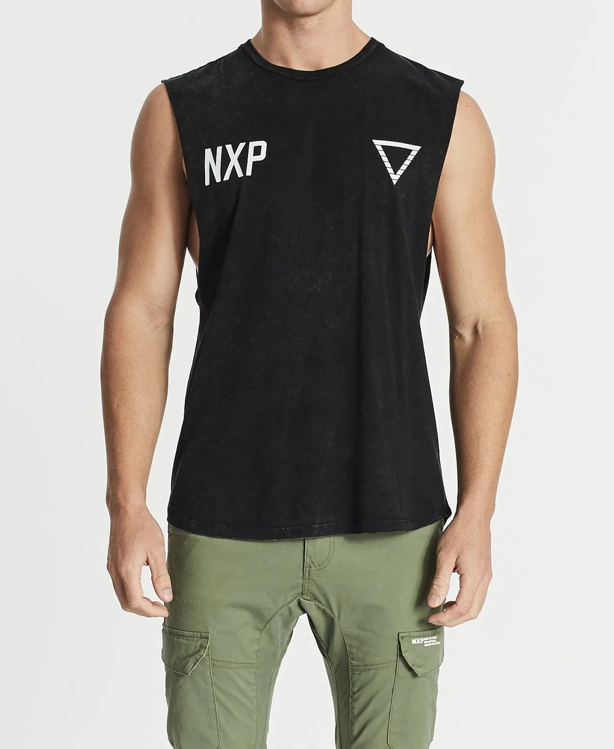 Strangers Scoop Back Muscle Tee Acid Black sold by Neverland product image thumbnail 2