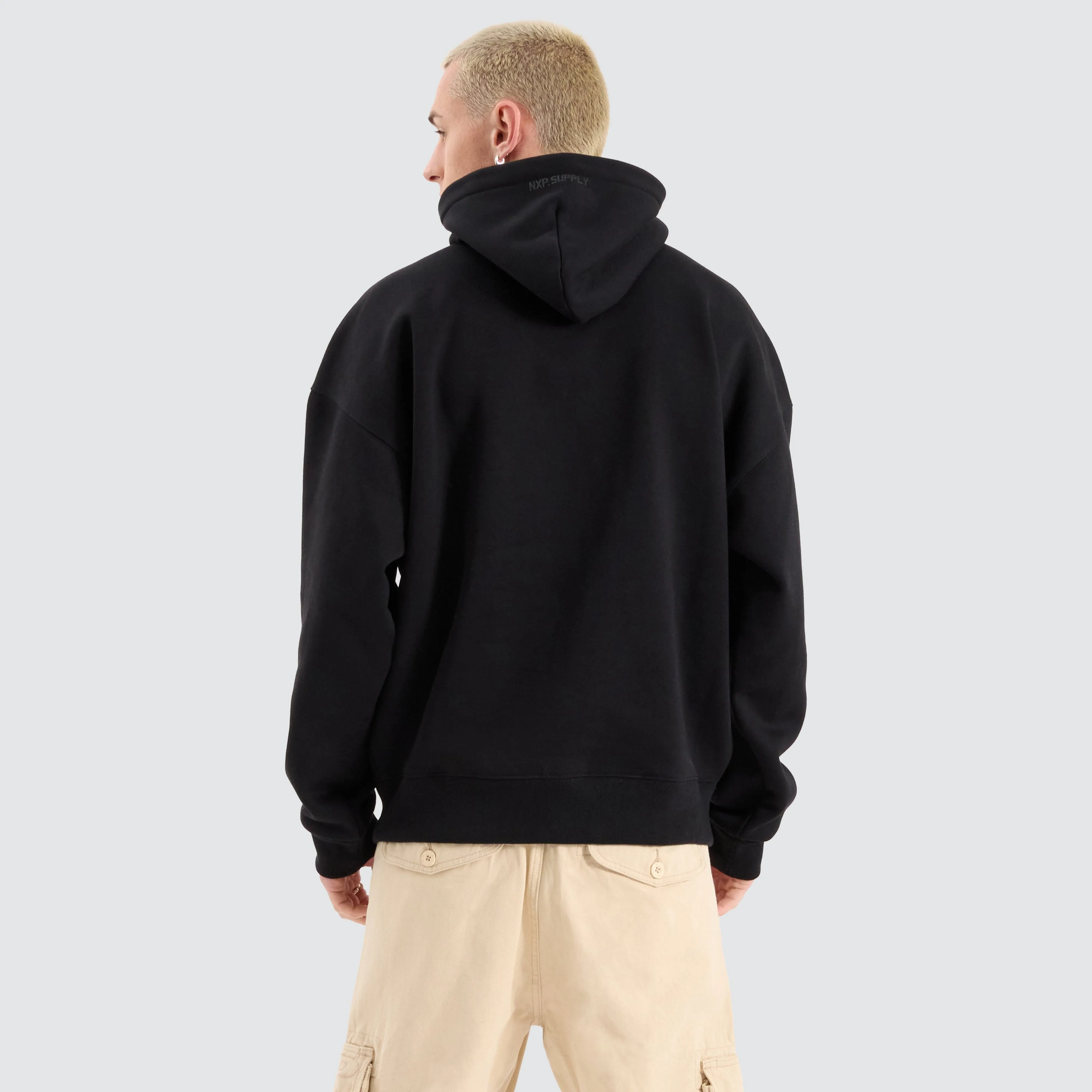 Airdrie Box Fit Hoodie Jet Black sold by Neverland product image thumbnail 4