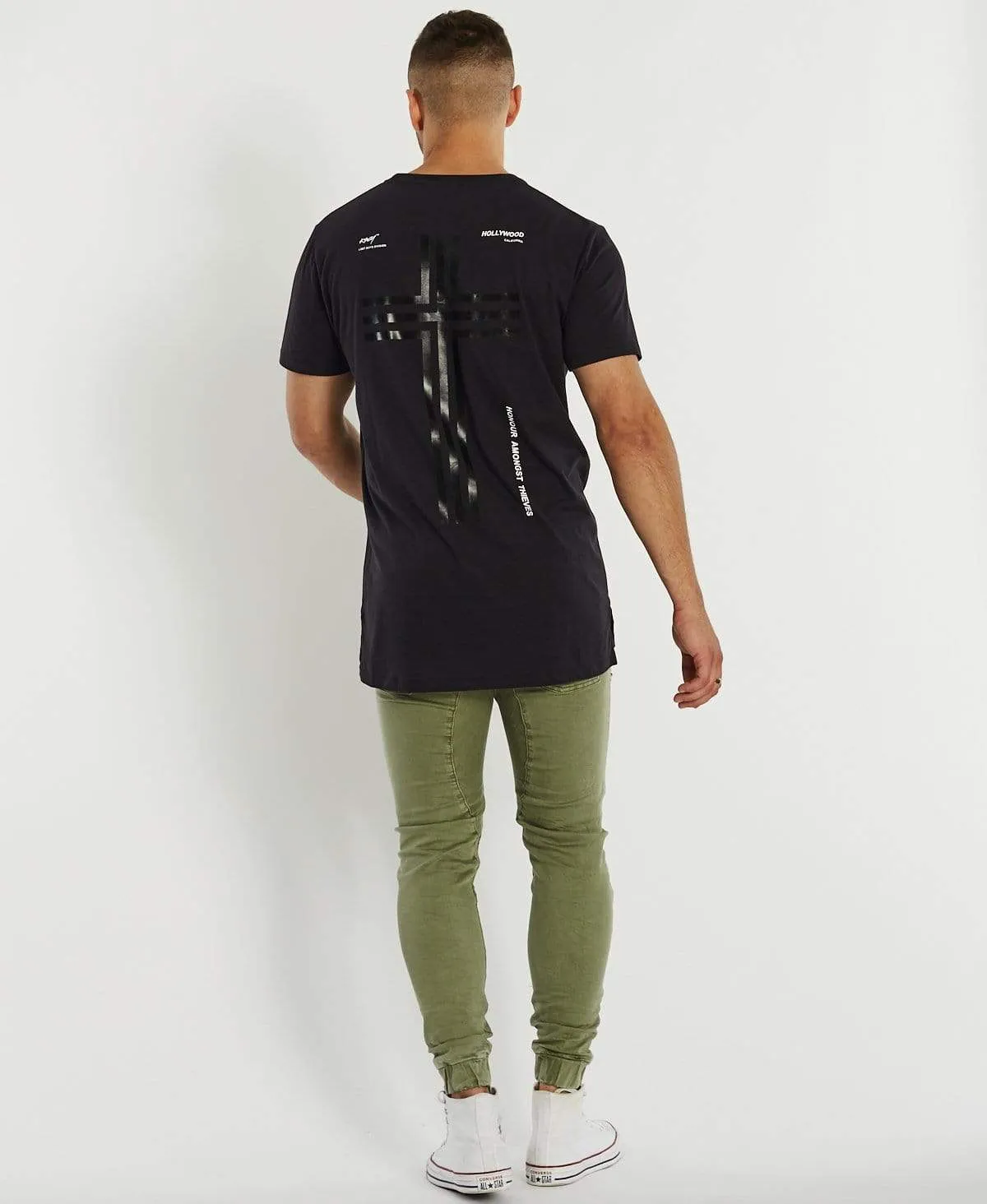 Thriller Step Hem T-Shirt Jet Black sold by Neverland product image thumbnail 5