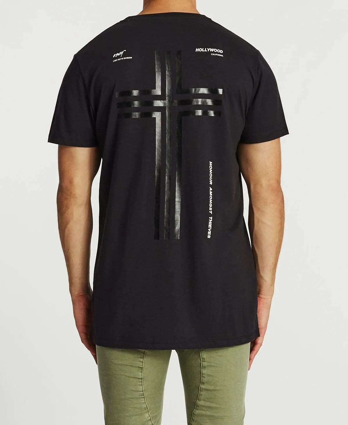 Thriller Step Hem T-Shirt Jet Black sold by Neverland