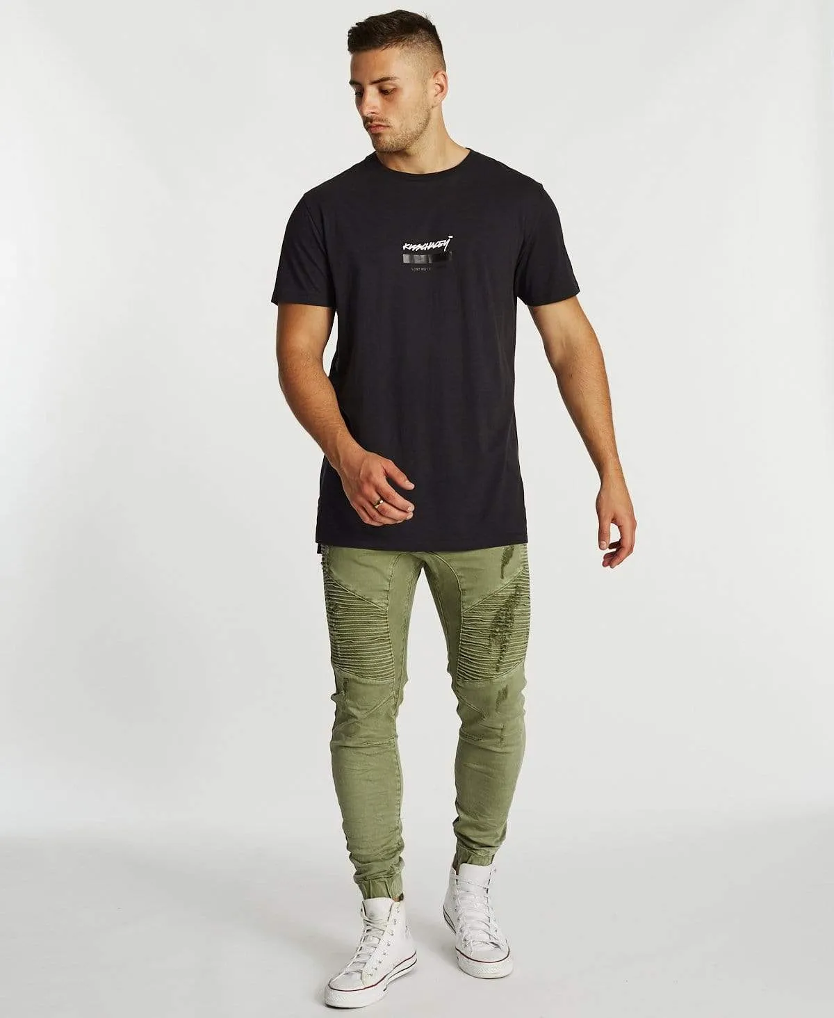 Thriller Step Hem T-Shirt Jet Black sold by Neverland product image thumbnail 4