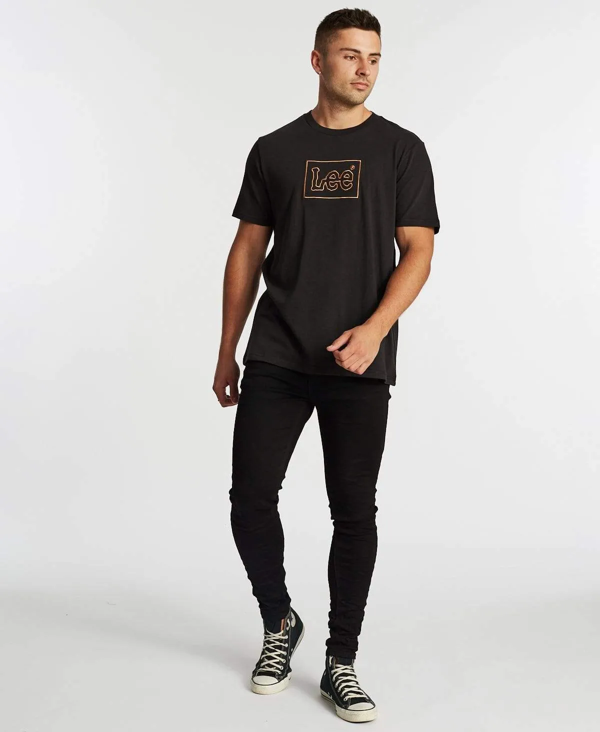 Lee Lines T-Shirt Washed Black sold by Neverland product image thumbnail 4