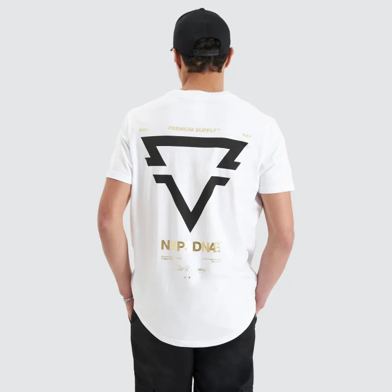 Mullion Dual Curved Tee Optical White sold by Neverland