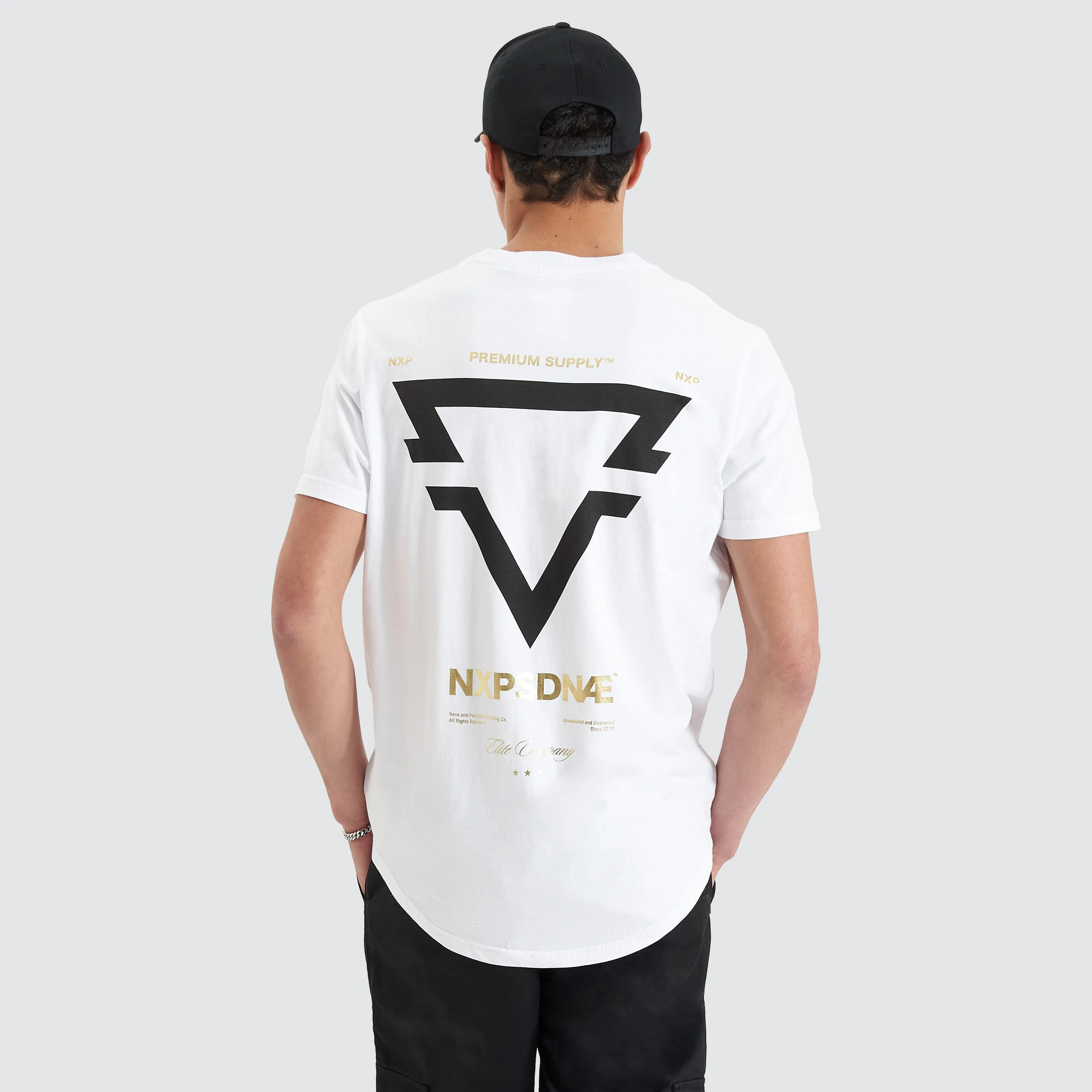 Mullion Dual Curved Tee Optical White sold by Neverland