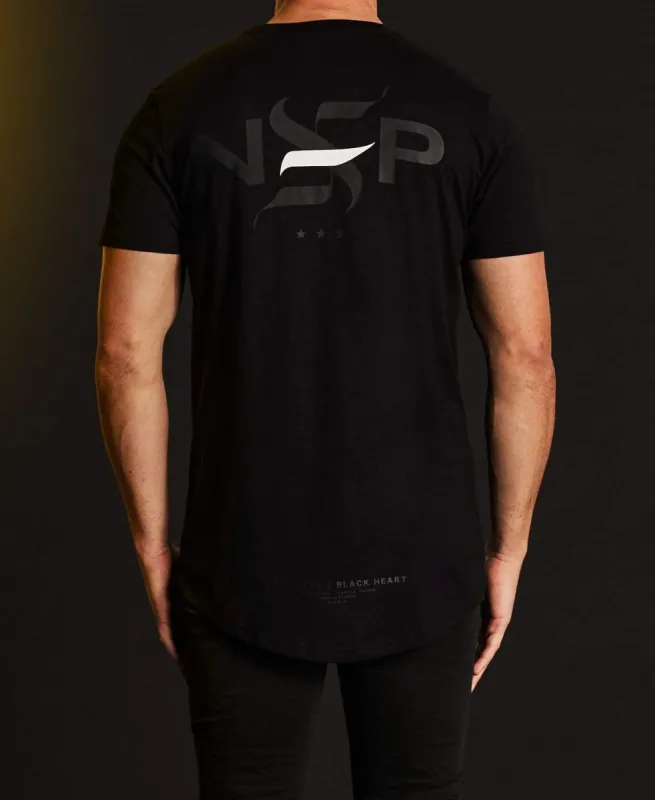 Black Heart Cape Back T-Shirt Jet Black sold by Neverland