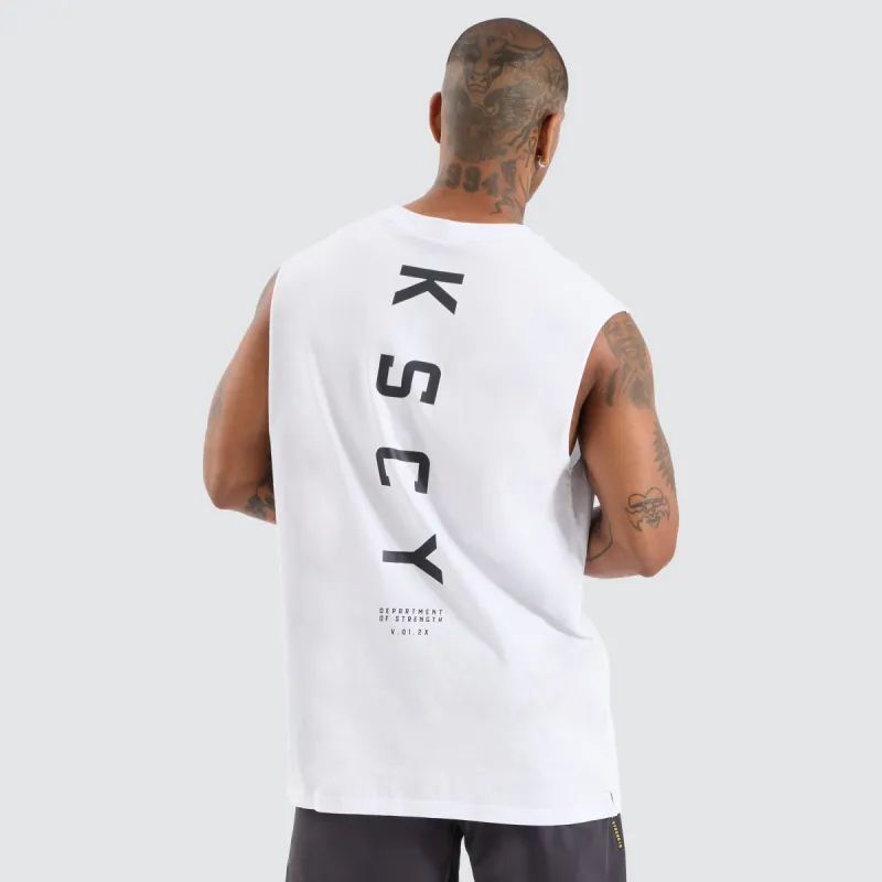 Vigor Split Hem Muscle Optical White sold by Neverland