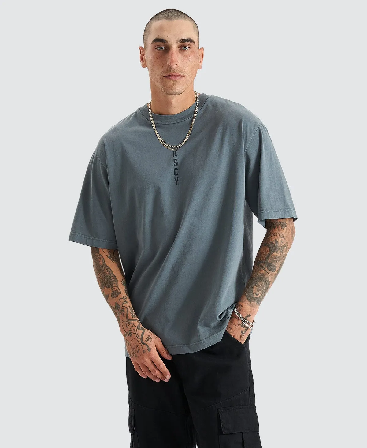 Trojan Heavy Oversized Tee Pigment Stormy Weather sold by Neverland product image thumbnail 2