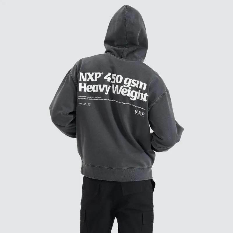 Core Line Heavy Box Fit Hoodie Pigment Asphalt sold by Neverland
