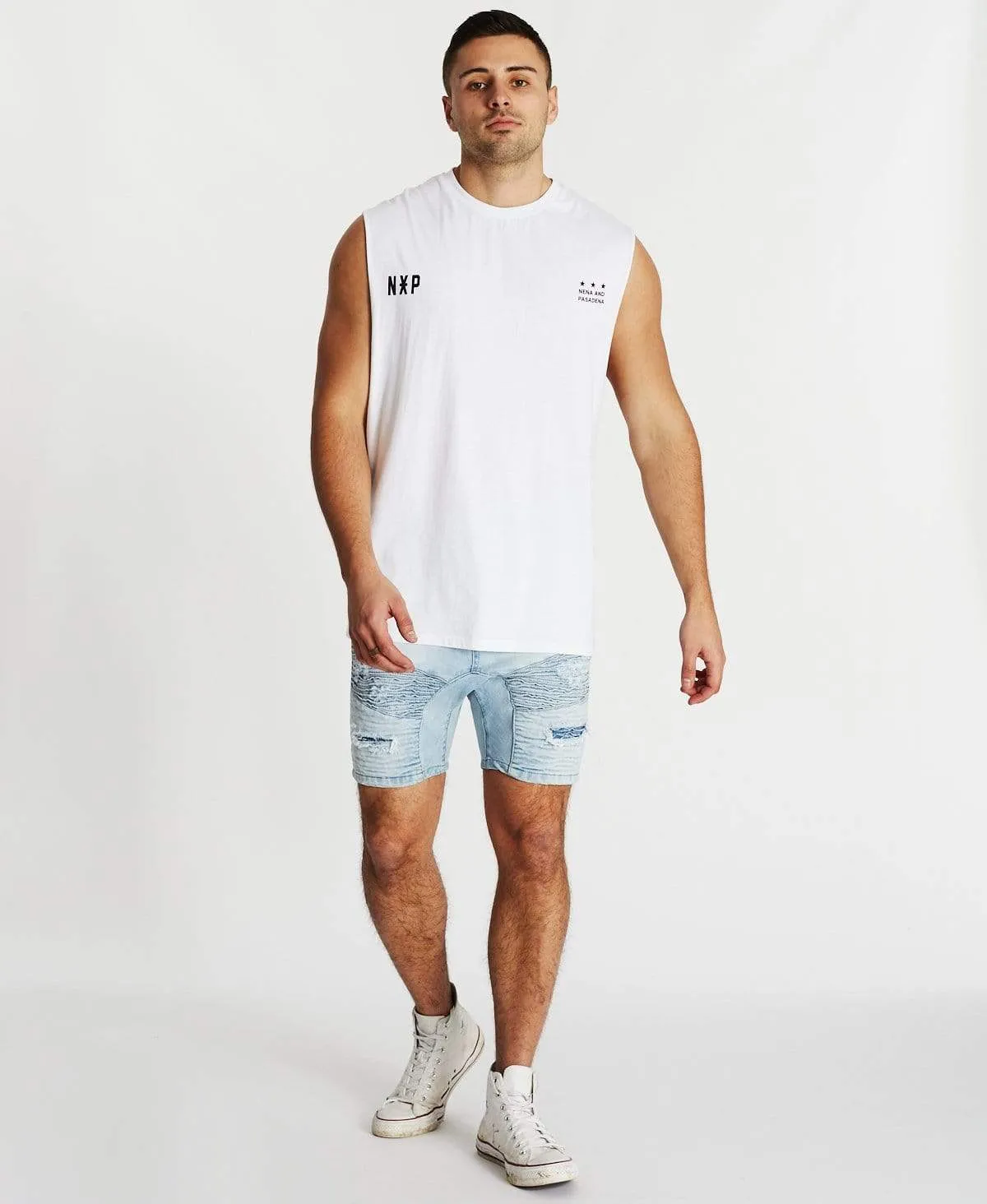 Tireless Scoop Back Muscle Tee White sold by Neverland product image thumbnail 4