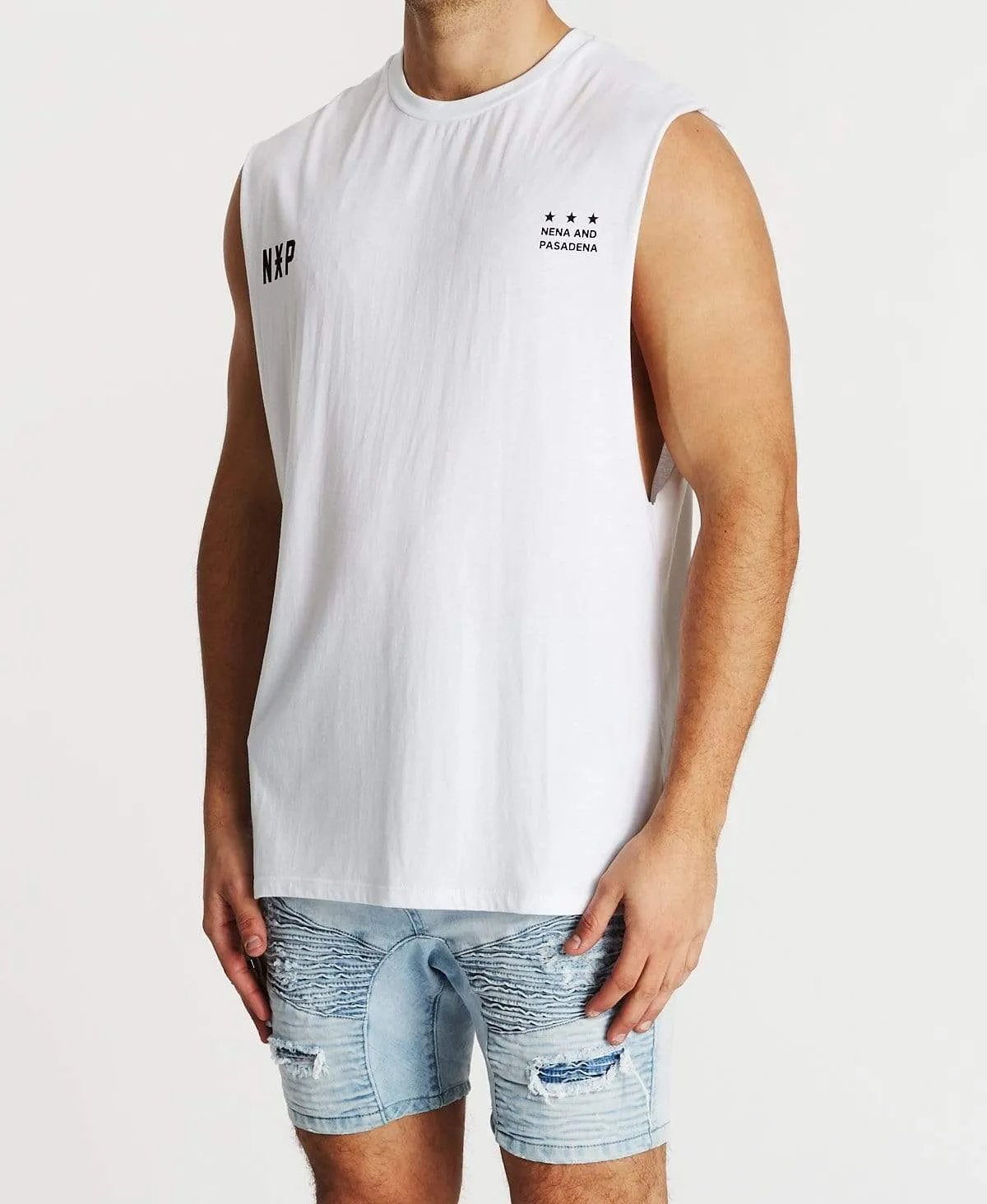 Tireless Scoop Back Muscle Tee White sold by Neverland product image thumbnail 3