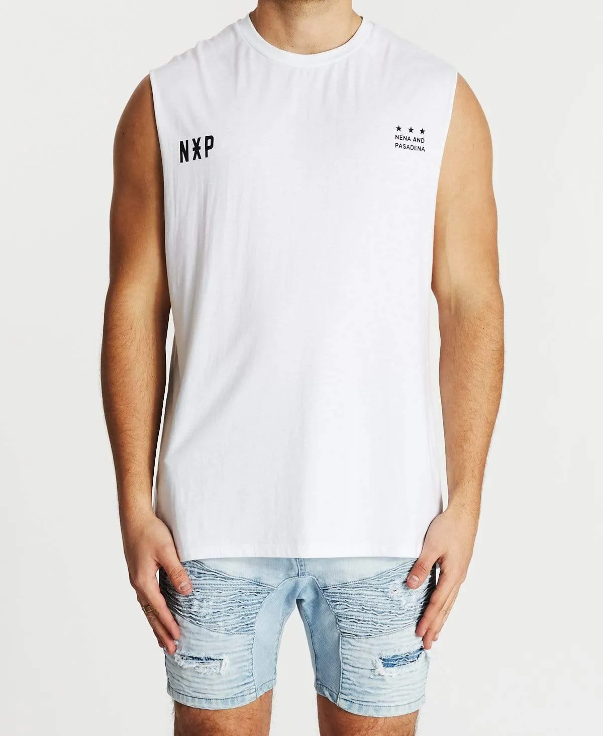 Tireless Scoop Back Muscle Tee White sold by Neverland product image thumbnail 2