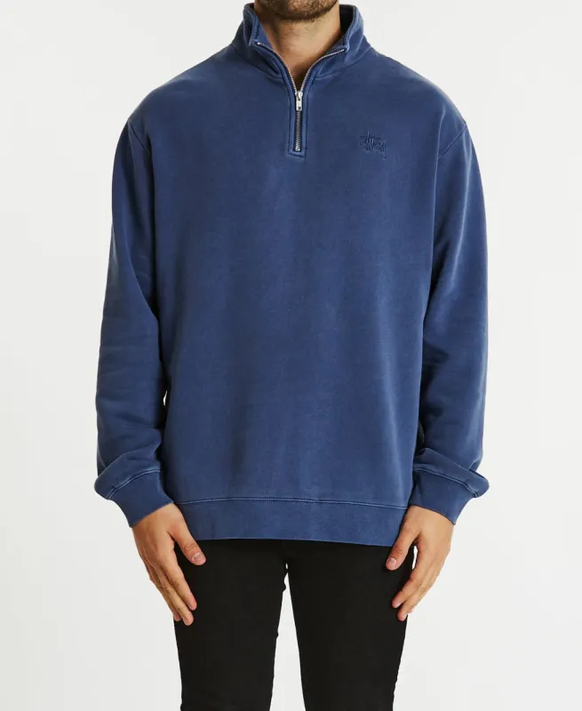 Graffiti 1/4 Zip Crew Pigment Dark Navy sold by Neverland