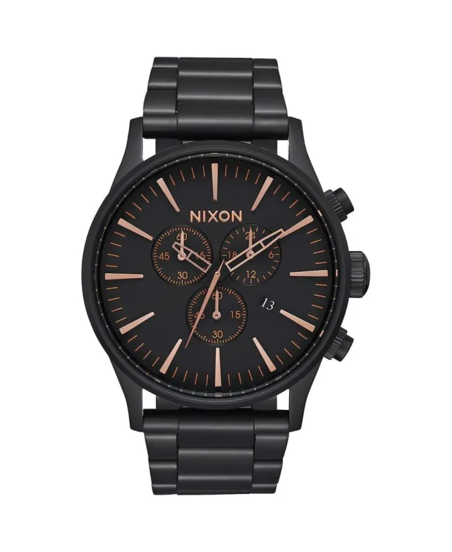 Sentry Chrono Watch All Black/Rose Gold Black sold by Neverland