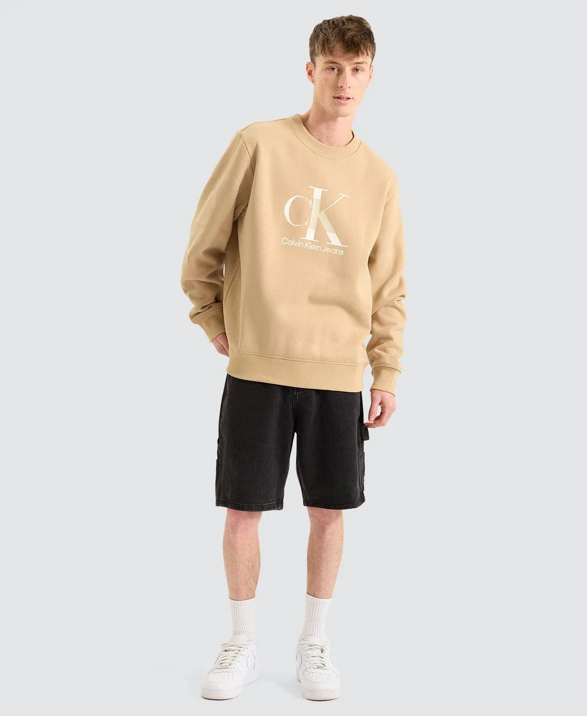 Disrupted Monologo Crew Neck Jumper Travertine Brown sold by Neverland product image thumbnail 3