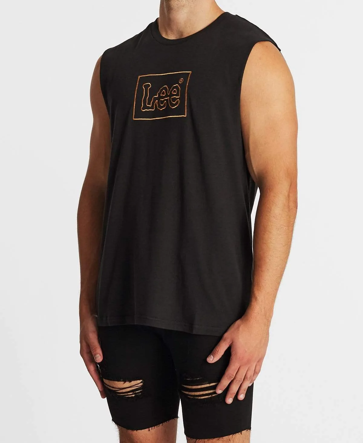 Lee Line Muscle Tee Washed Black sold by Neverland product image thumbnail 3