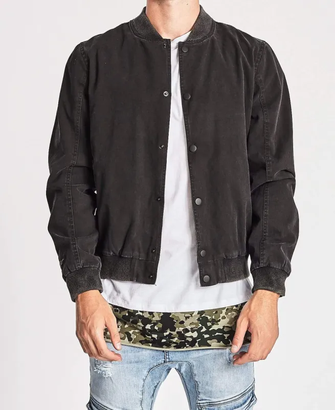 Black Hole Canvas Bomber Jacket Acid Charcoal sold by Neverland