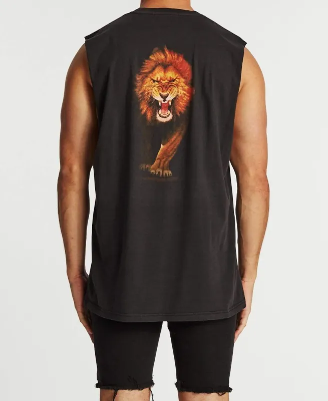 Animal Kingdom Relaxed Muscle Tee Metal Black sold by Neverland