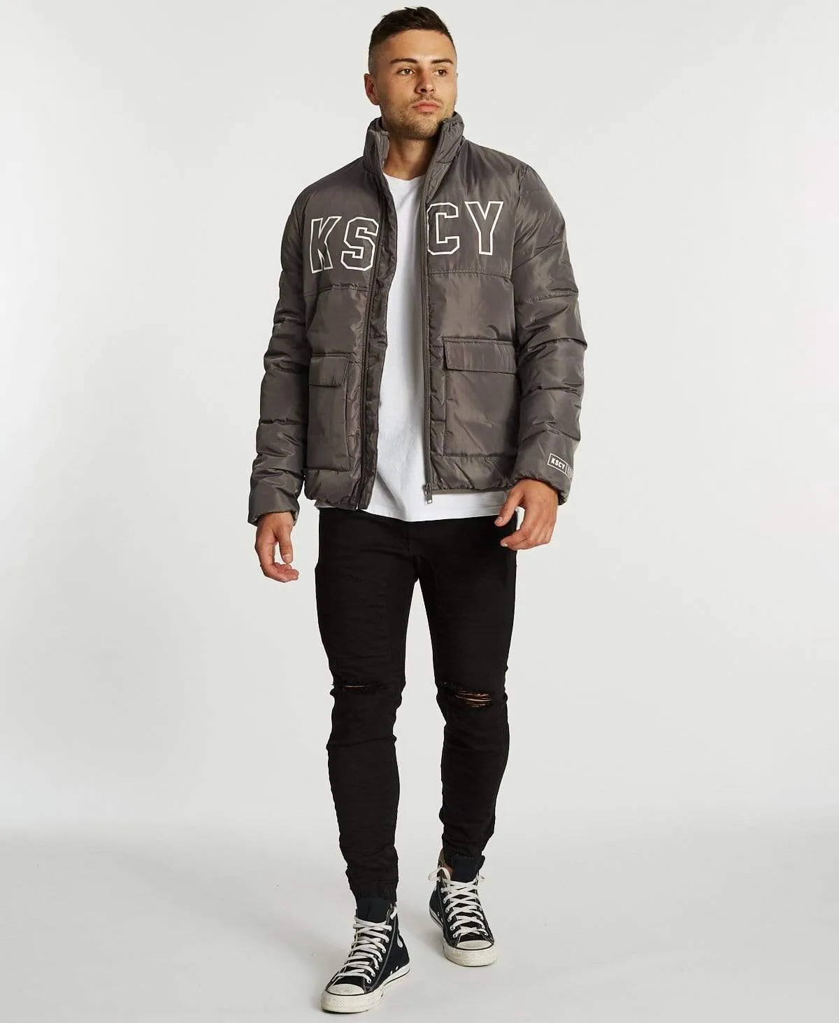 Republic Puffer Jacket Charcoal sold by Neverland product image thumbnail 4