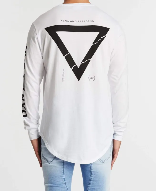 The Breaks Dual Curved Long Sleeve T-Shirt White sold by Neverland