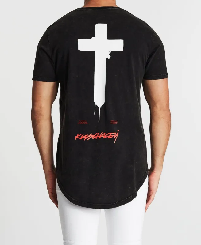 Delusion Dual Curved T-Shirt Acid Black sold by Neverland