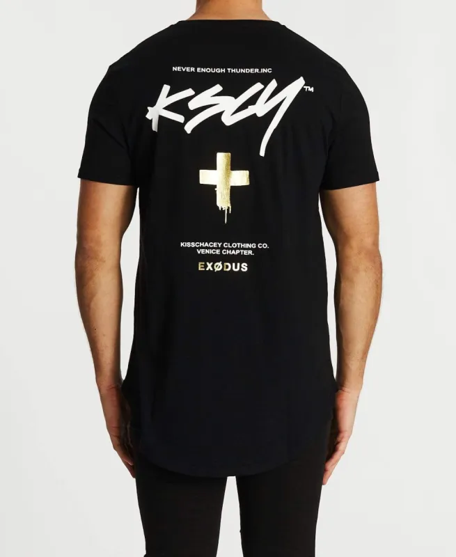 Exodus Dual Curved T-Shirt Jet Black sold by Neverland