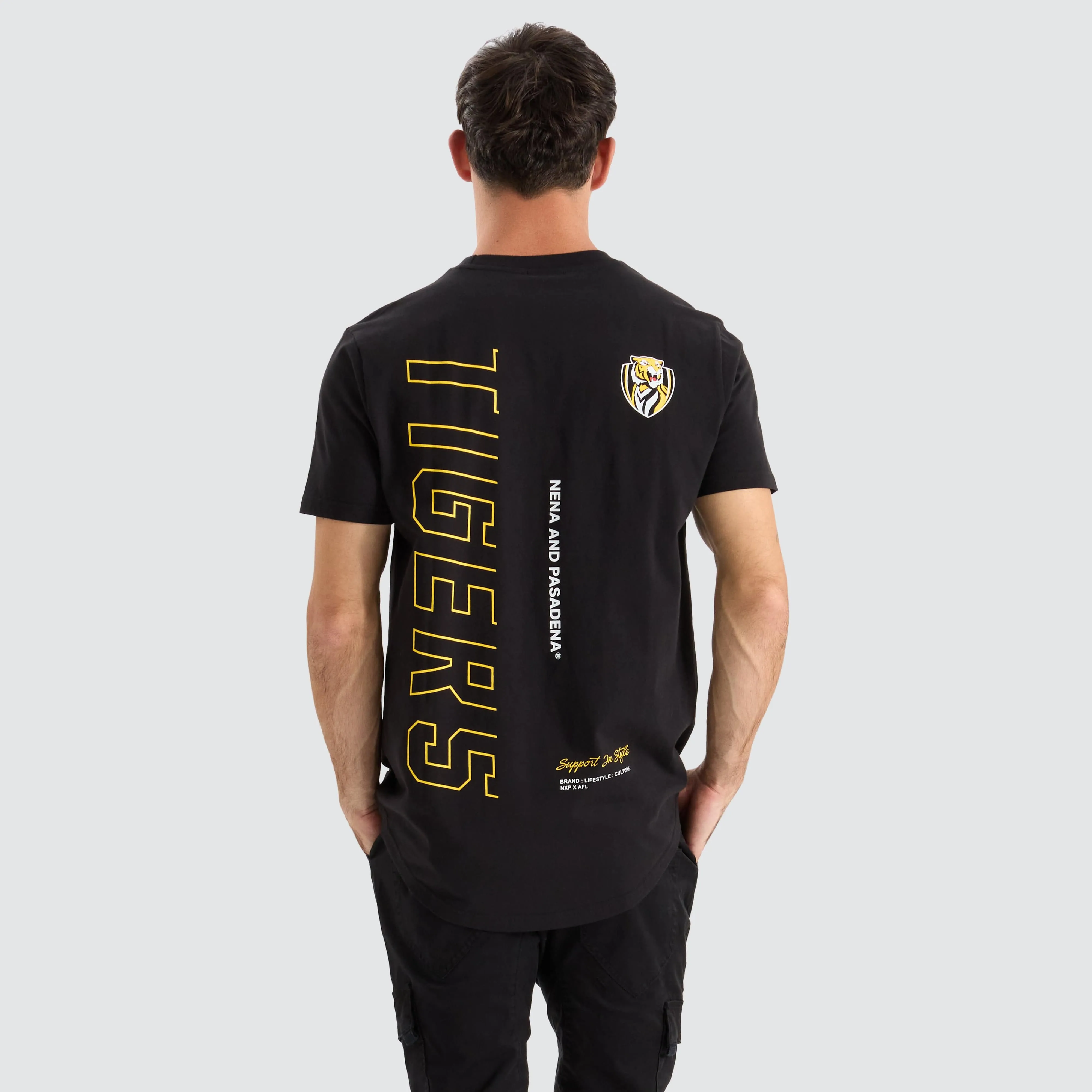 Richmond Tigers AFL Dual Curved Tee Jet Black sold by Neverland product image thumbnail 5