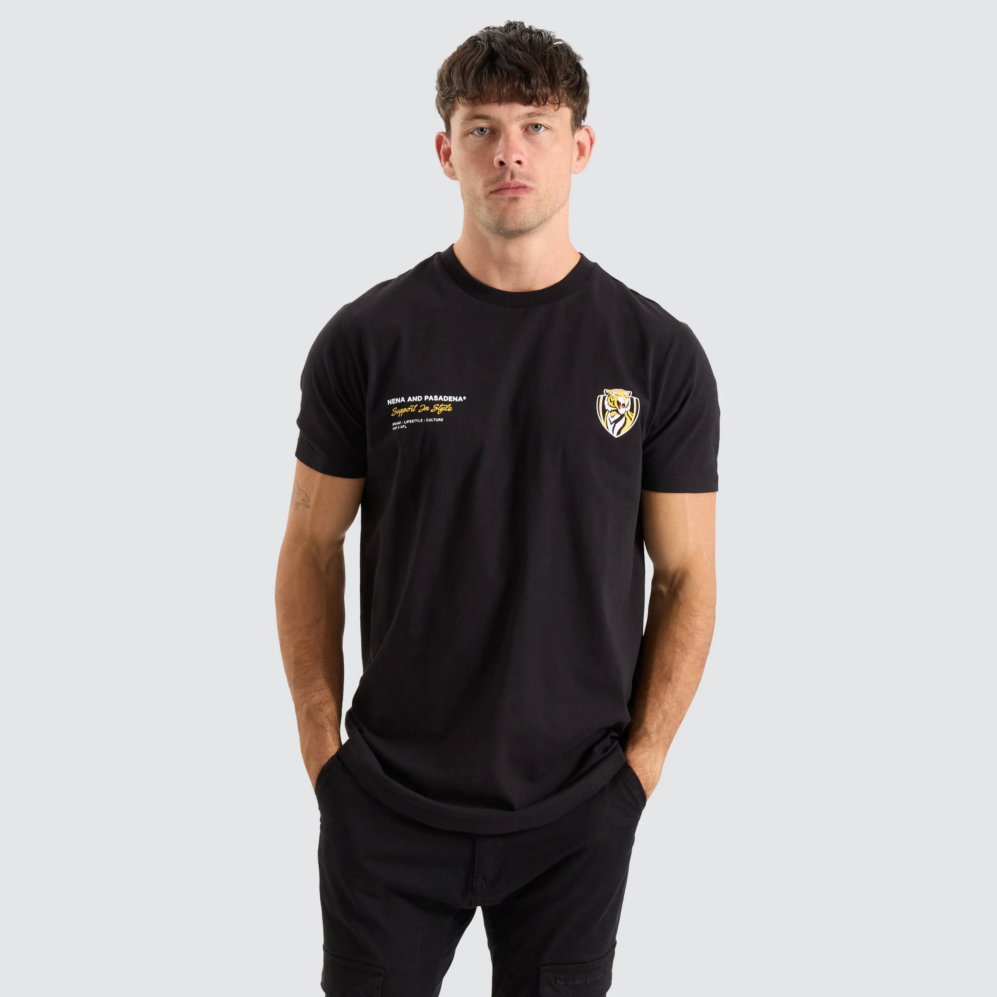 Richmond Tigers AFL Dual Curved Tee Jet Black sold by Neverland product image thumbnail 2