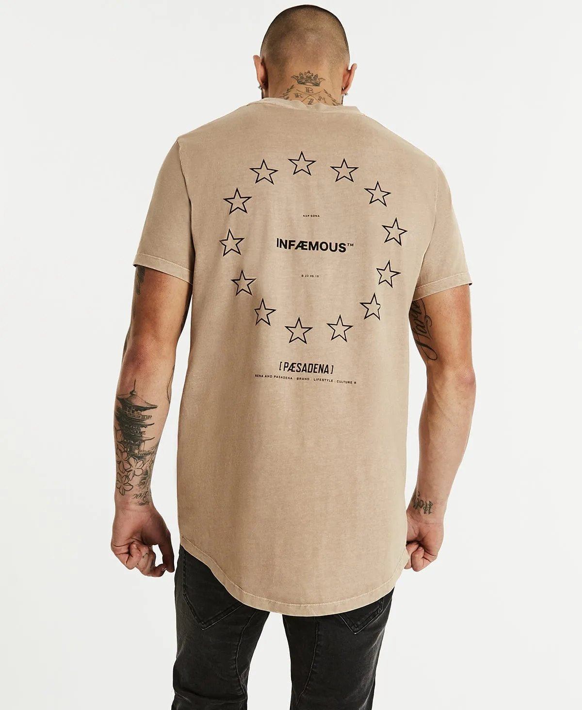 Glimpse Cape Back T-Shirt Pigment Warm Taupe sold by Neverland