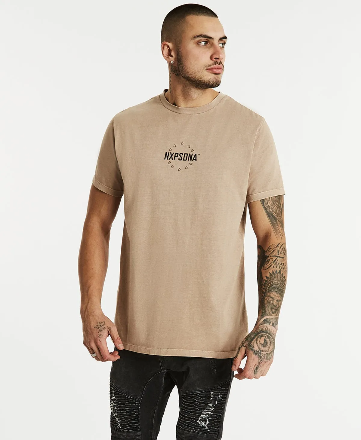 Glimpse Cape Back T-Shirt Pigment Warm Taupe sold by Neverland product image thumbnail 2