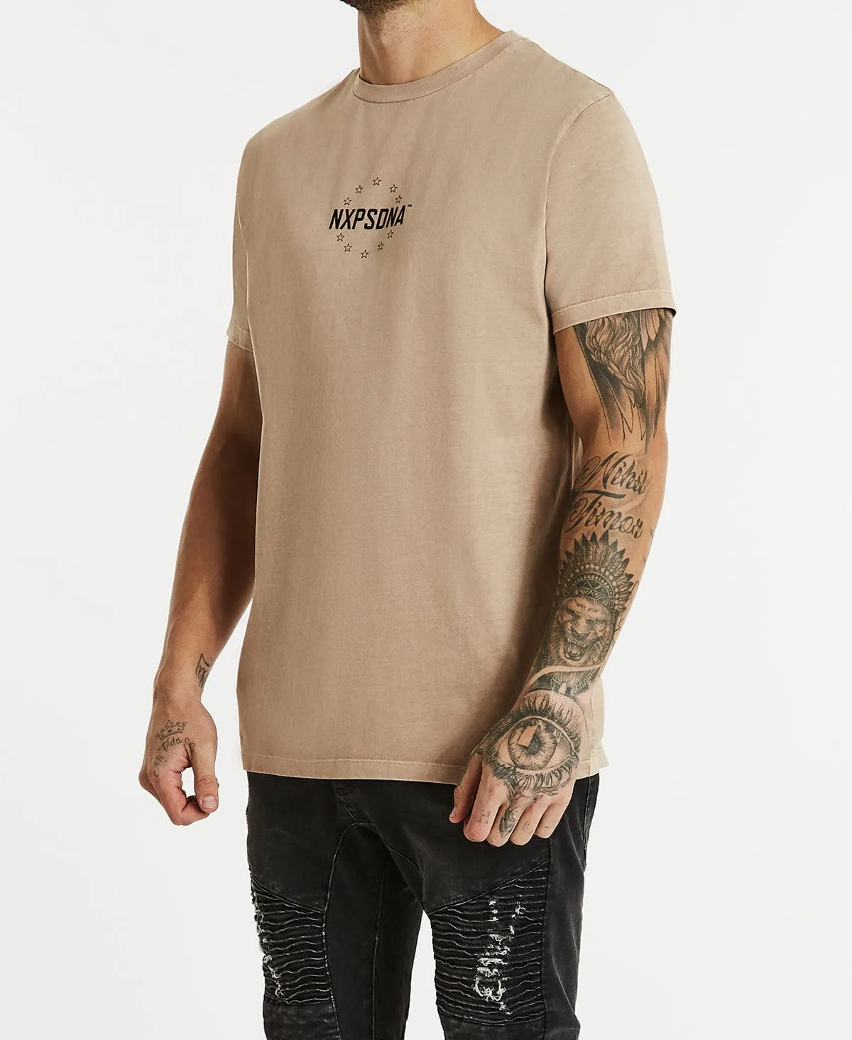 Glimpse Cape Back T-Shirt Pigment Warm Taupe sold by Neverland product image thumbnail 5