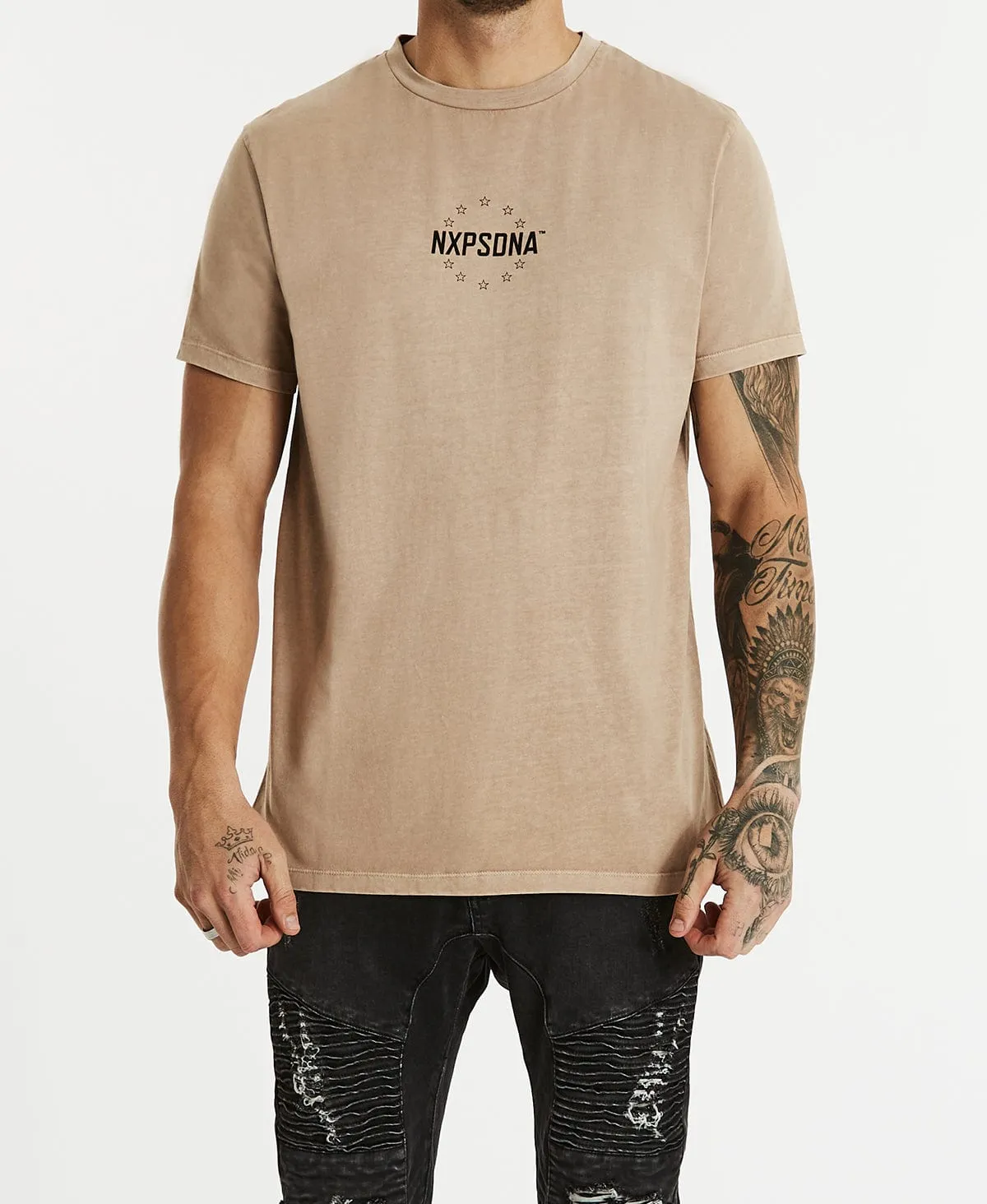 Glimpse Cape Back T-Shirt Pigment Warm Taupe sold by Neverland product image thumbnail 4