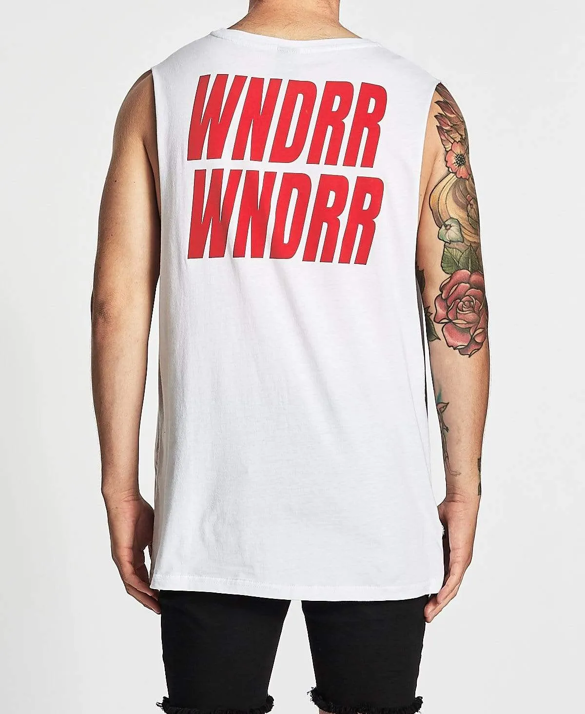 Vandals Muscle Tee White sold by Neverland