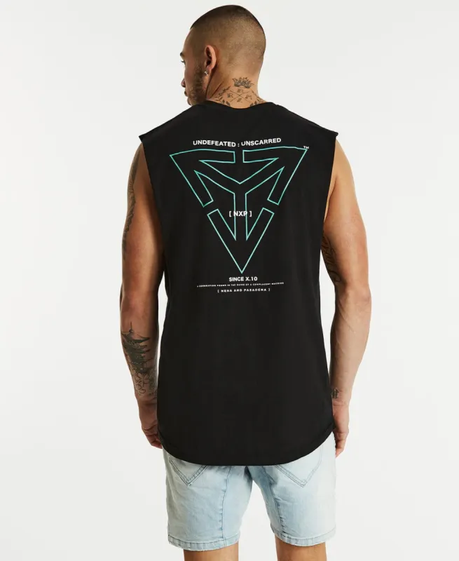 Crash Scoop Back Muscle Tee Jet Black sold by Neverland