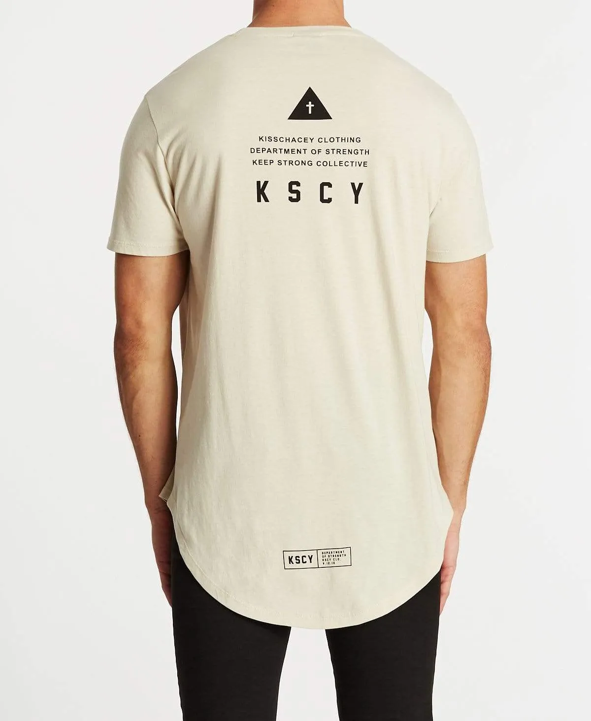 Keep Strong Dual Curved T-Shirt Sand sold by Neverland product image thumbnail 2