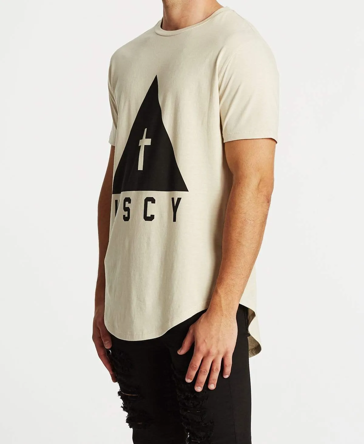 Keep Strong Dual Curved T-Shirt Sand sold by Neverland product image thumbnail 3