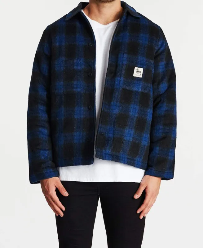 Stussy Check Jacket Navy sold by Neverland