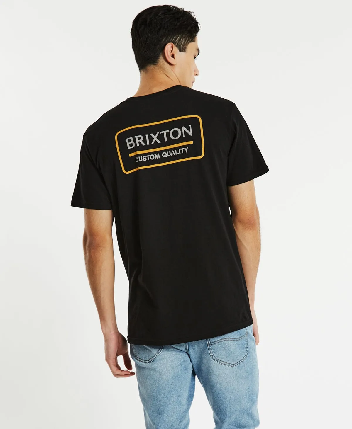 Palmer Proper Short Sleeve T-Shirt Black/Bright Gold sold by Neverland