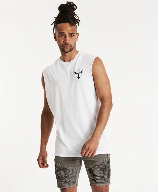 Crowd Scoop Back Muscle Tee White sold by Neverland
