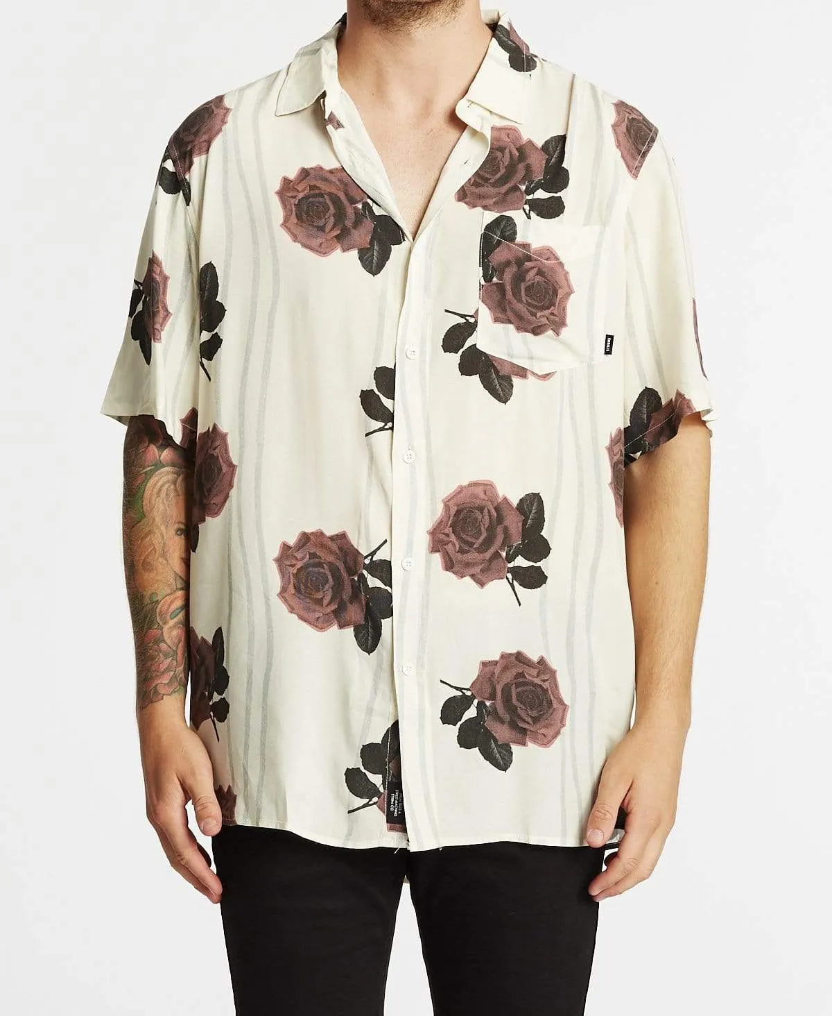 Rose Lens Short Sleeve Shirt Dirty White sold by Neverland